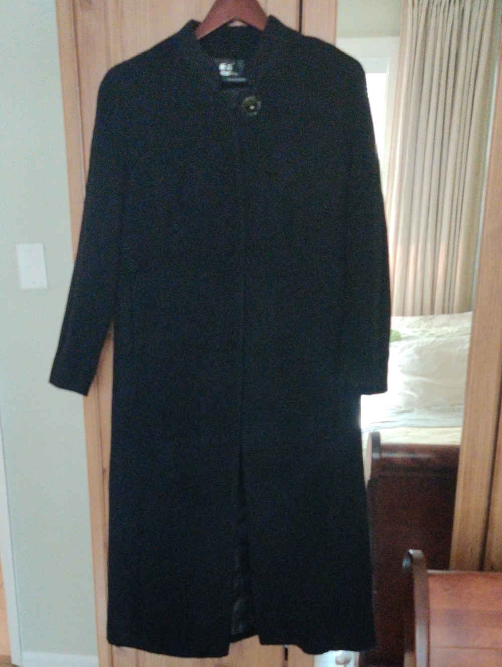 Wool Long Black Coat M